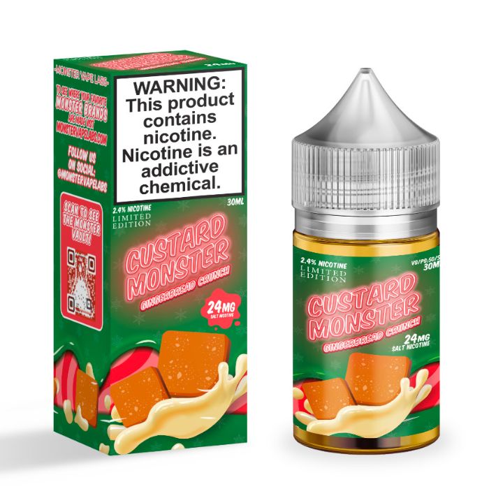 24MG Gingerbread Crunch Nicotine Salt by Custard Monster