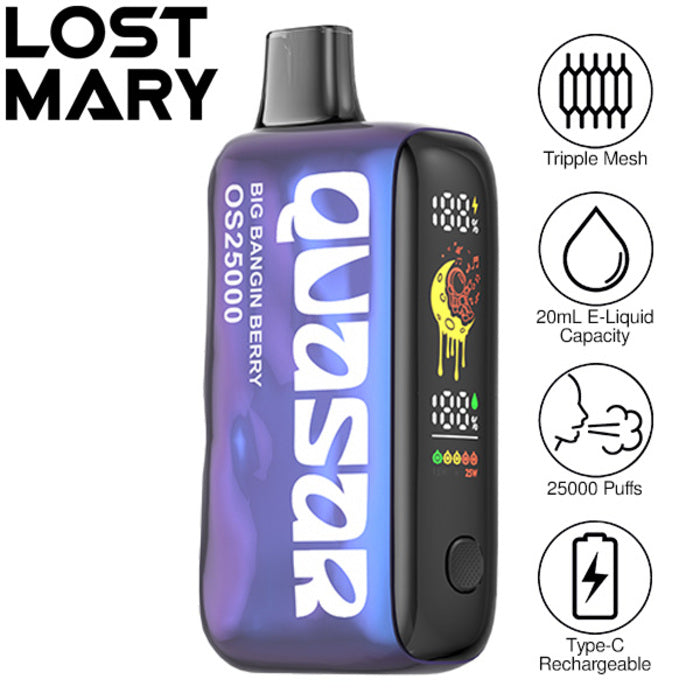 Big Bangin Berry Lost Mary Quasar OS25000 Flavor