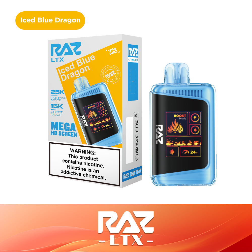 Iced Blue Dragon Raz Vape DC25000