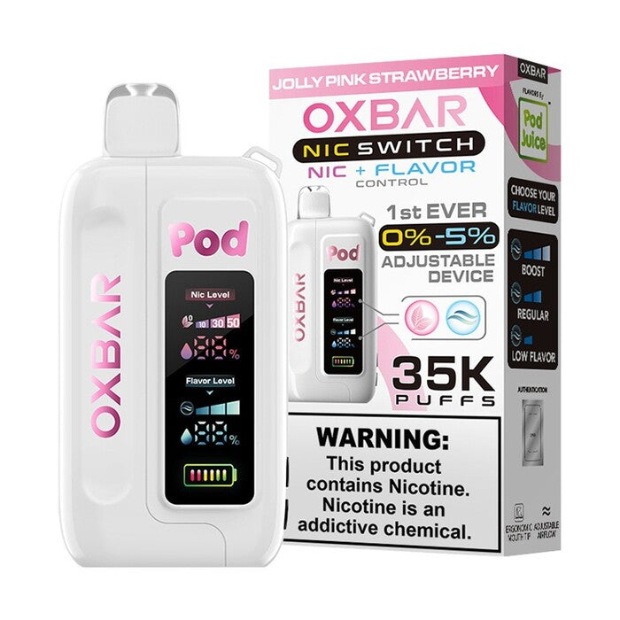 Jolly Pink Strawberry Pod Juice X OXBAR Nic Switch 35K Flavor