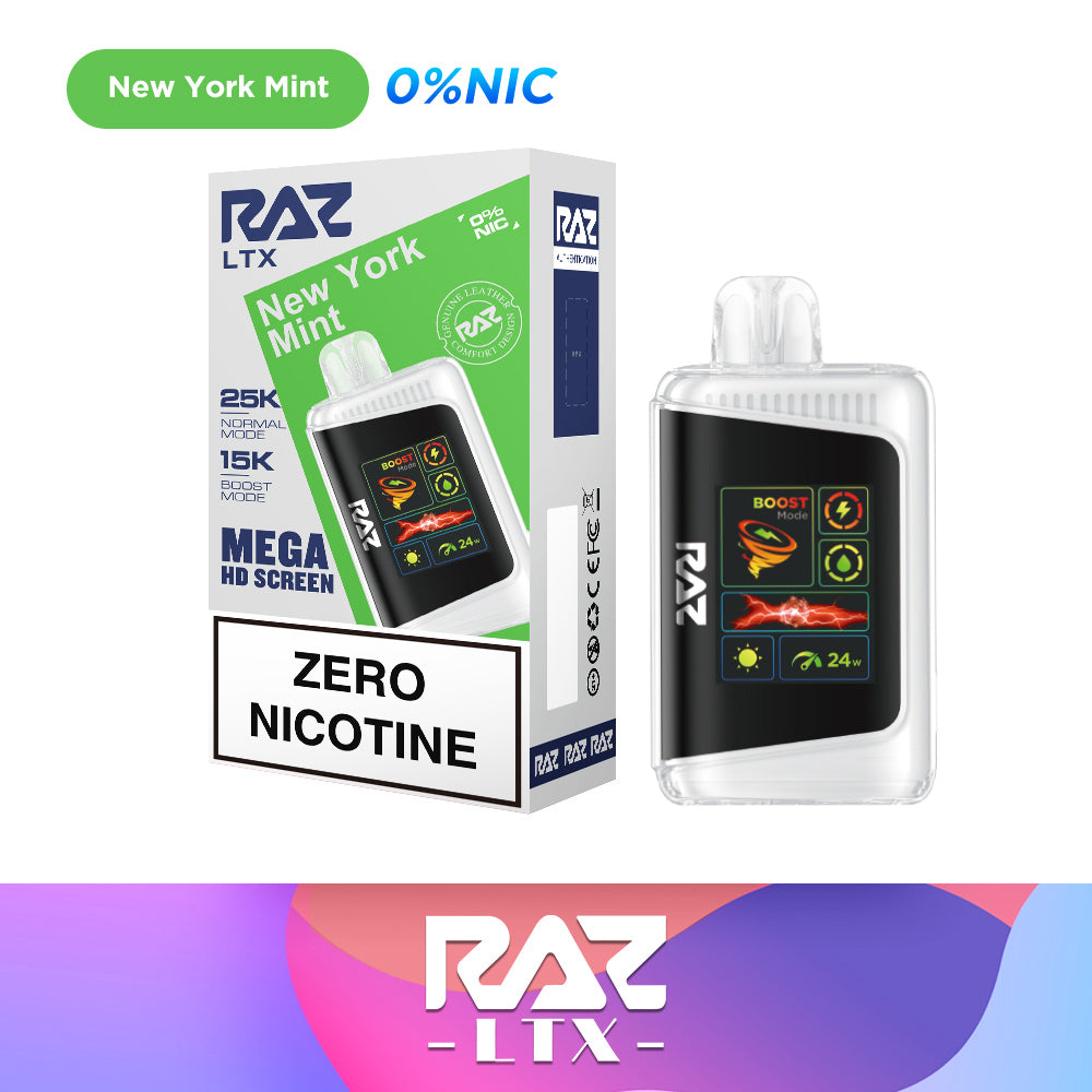 New York Mint RAZ LTX 25K Zero Nicotine Vape