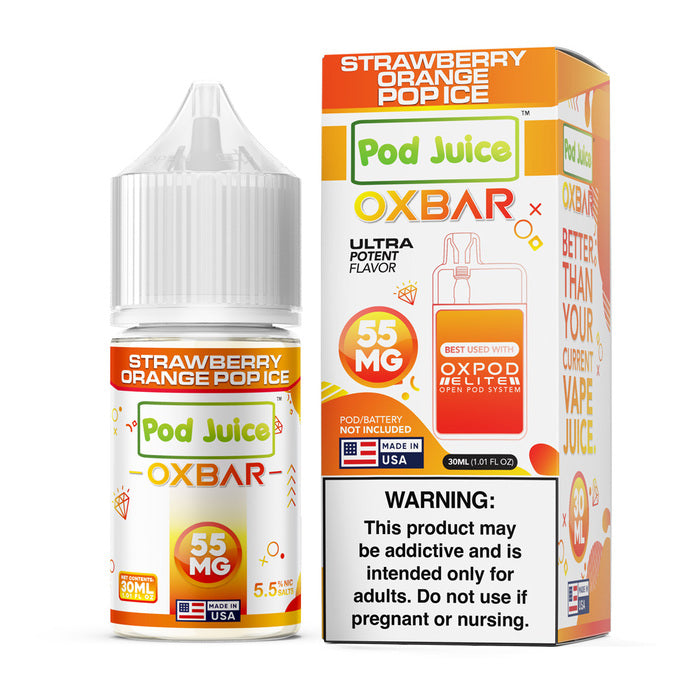 Strawberry Orange Pop Ice Nicotine Salt by Oxbar x Pod Juice