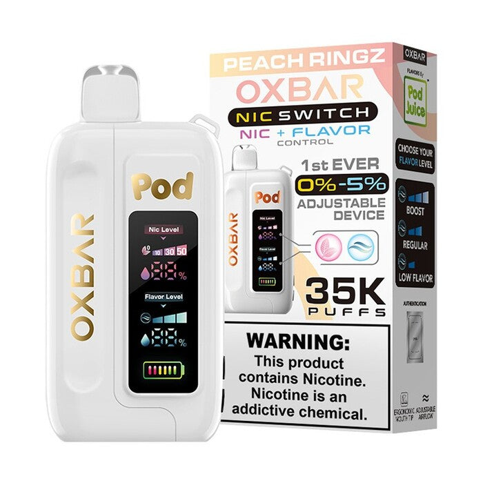 Peach Ringz Pod Juice X OXBAR Nic Switch 35K Flavor