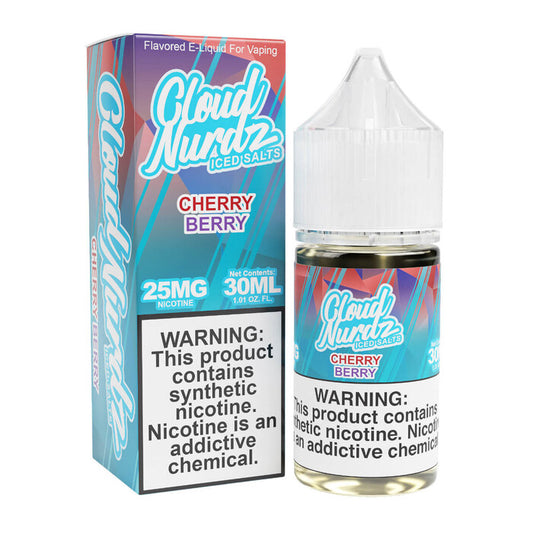 Iced Cherry Berry Synthetic Nicotine E-Liquid by Cloud Nurdz