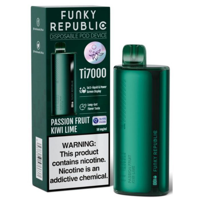 Passion Fruit Kiwi Funky Republic TI7000 Vape