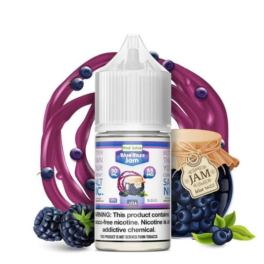 Blue Razz Jam Nicotine Salt by Pod Juice