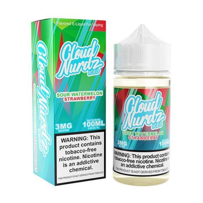 Sour Watermelon Strawberry Iced E-Liquid by Cloud Nurdz